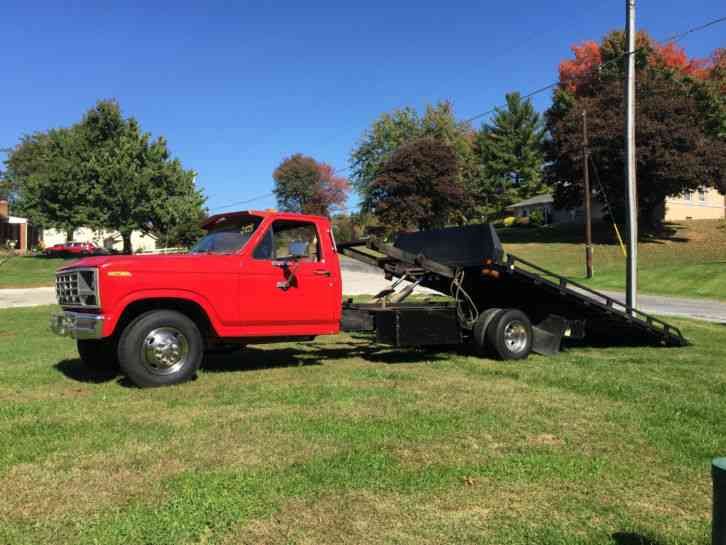 1984 ford f 350 rollback steel bed 17ft bed tow truck wrecker v8 recovery 111802012124 0
