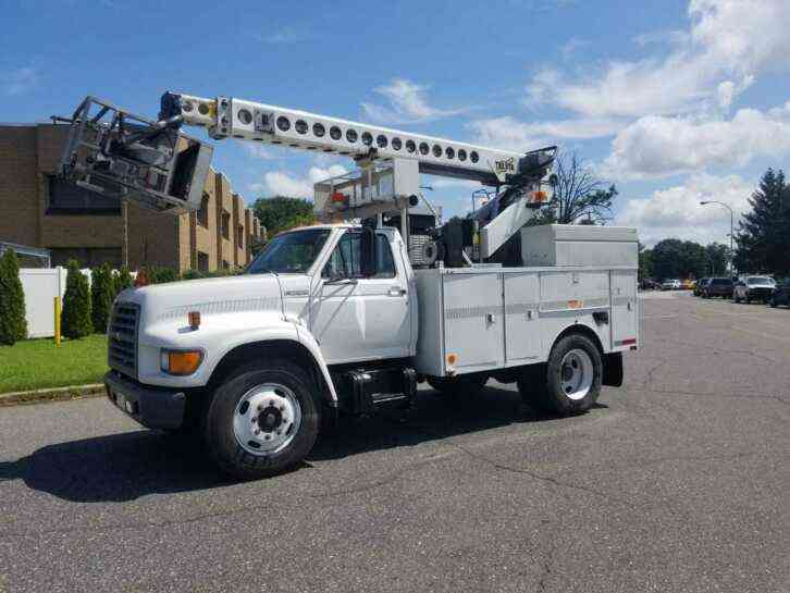 FORD F800 CABLE PLACER BUCKET BOOM TRUCK (1998)