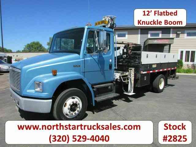 Freightliner FL70 CAT Flatbed with Knuckle Boom -- (1998)
