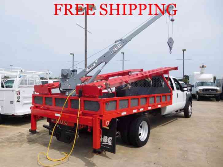 FORD F-450 SUPER DUTY 11 FT FLATBED WITH 3200LB CRANE (2008)