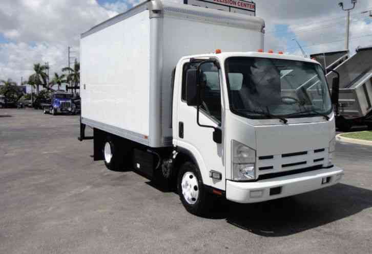 Isuzu NPR 14FT DRY BOX CARGO BOX TRUCK WITH PULL OUT RAMP (2012)