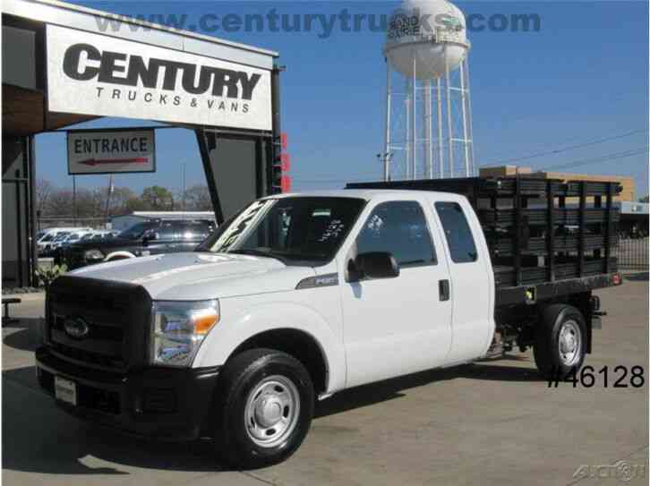 Ford F250 6. 2 V8 Extended Cab 8' Flatbed with Stake Sides Truck 48k Miles! (2013)