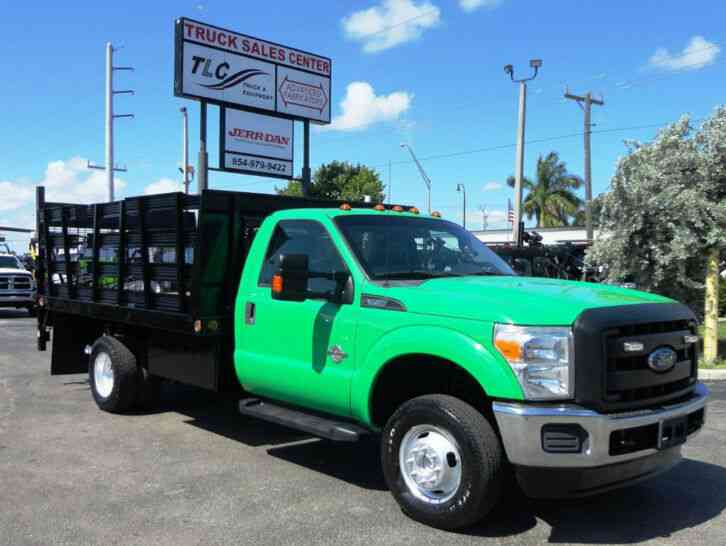 Ford F350 4X4. 12FT FLATBED STAKE BED WITH LIFTGATE. . STAKE TR (2013)
