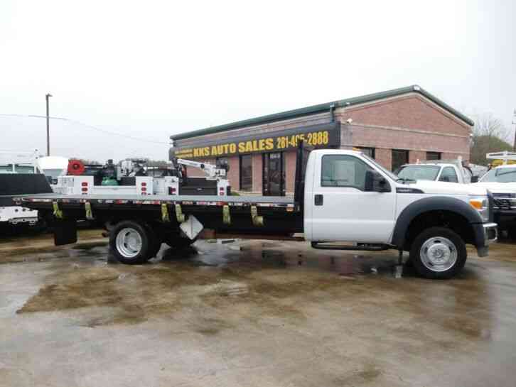 FORD F-550 SUPER DUTY FLATBED TRUCK WITH 18FT BED REG CAB 6. 8L V10 GAS (2014)