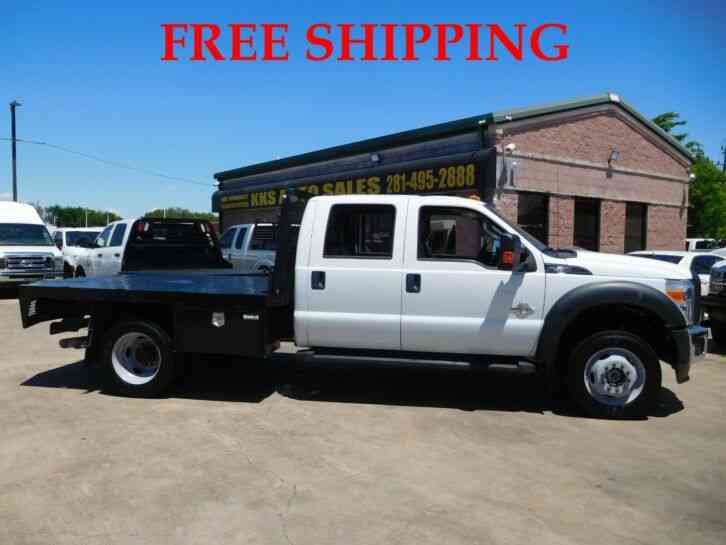 FORD F-550 XL 4WD SUPER DUTY FLATBED TRUCK CREW CAB WITH 14K MILES 6. 7L DIESEL (2016)