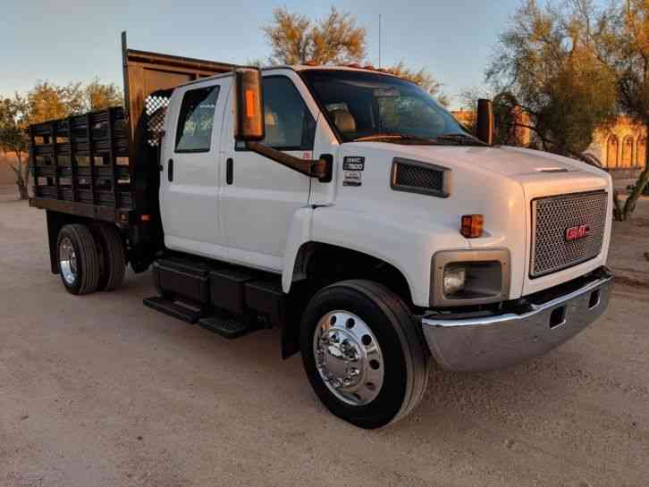GMC 7500 Crew Cab Flatbed Truck 7. 8 Duramax Auto c4500 kodiak c5500