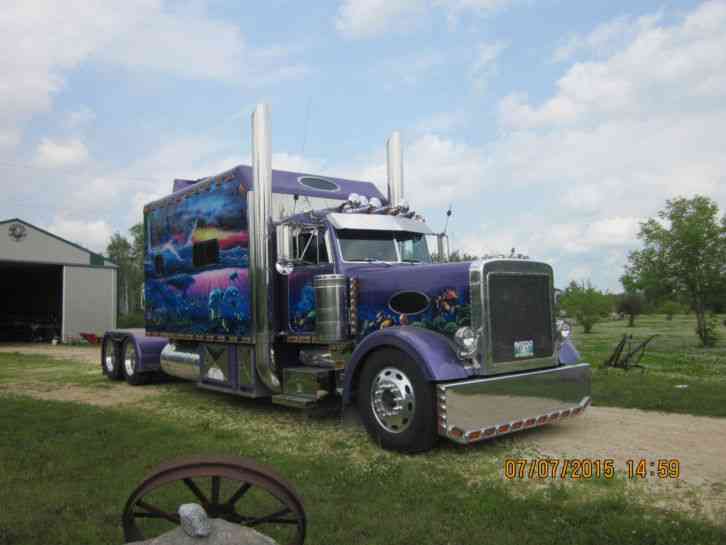 1998 Peterbilt 379L 150 Double Eagle Sleeper with 10 side fairings with.