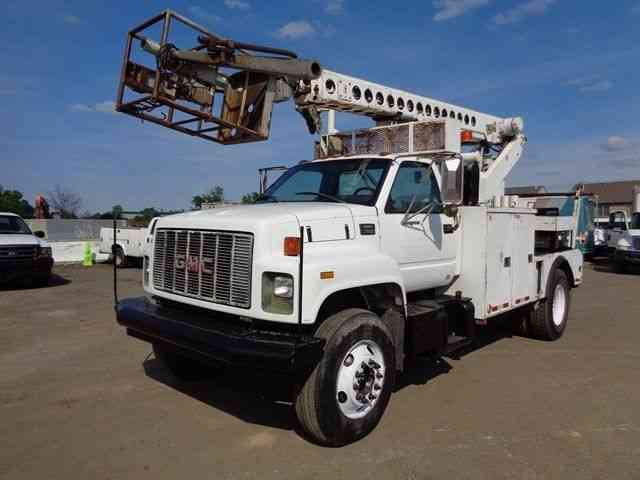 GMC 7500 TELSTA CABLE PLACER BUCKET BOOM TRUCK CAT (1999)