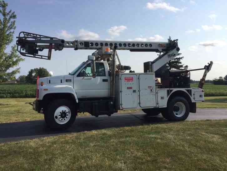 GMC C7500 CABLE PLACER BUCKET BOOM TRUCK (1999)