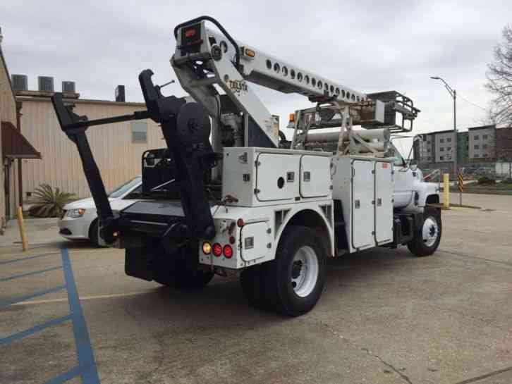 GMC 7500 CABLE PLACING BUCKET BOOM TRUCK CAT DIESEL (2000)