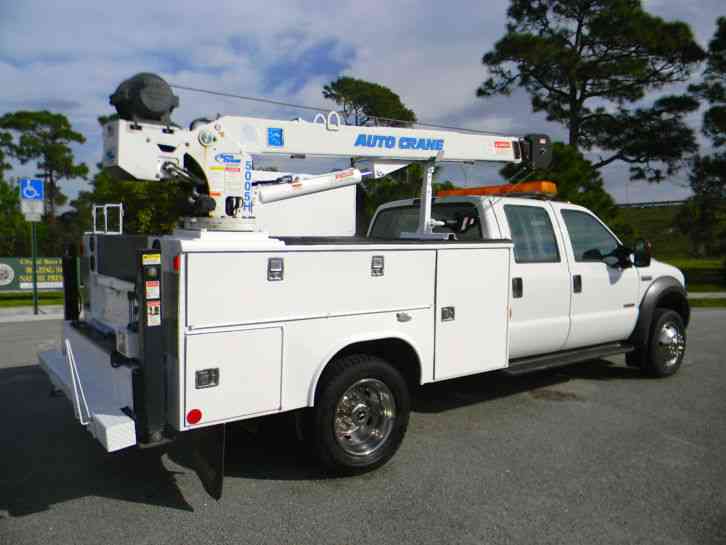 2005 ford F450 crew cab super duty service crane truck city owned all its l...