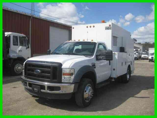FORD F550 6. 4L POWER STROKE DIESEL AUTO WITH 11 SERVICE BODY, AIR COMPRESOR AND GENERATOR (2008)