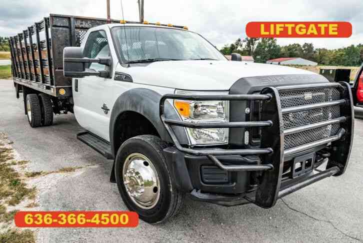 Ford F550 XL Used Flatbed 6. 7 powerstroke flatbed liftgate auto 1 owner (2012)