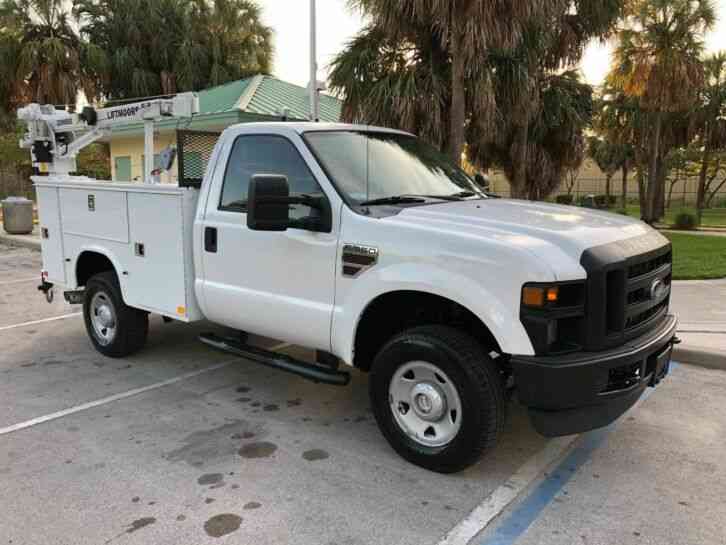 FORD F350 4x4 UTILITY TRUCK w/POWER CRANE 4WD (2008)